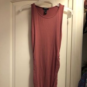 Pink side ruched dress